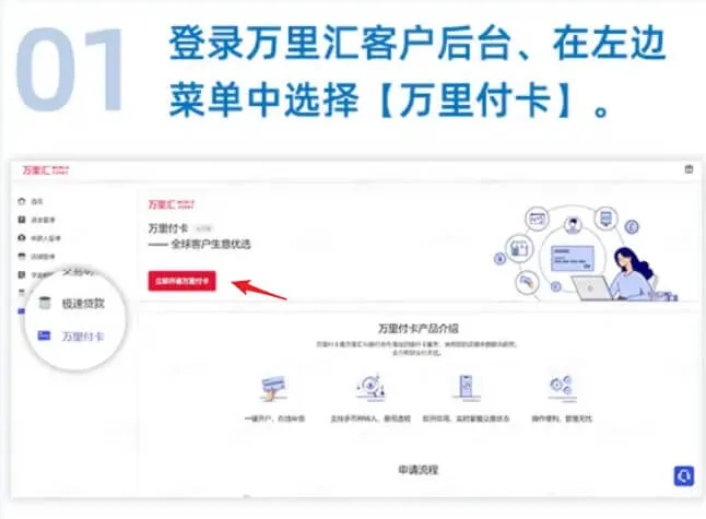 开通万里付卡