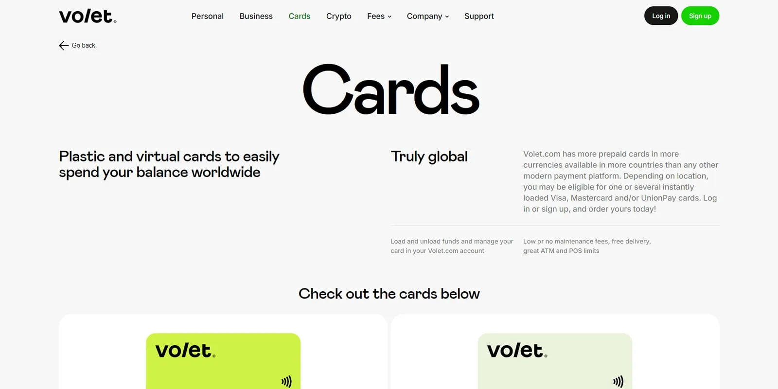 Volet.com Cards