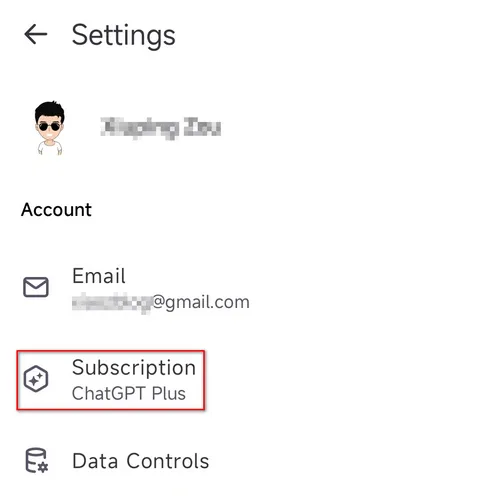 ChatGPT APP订阅界面