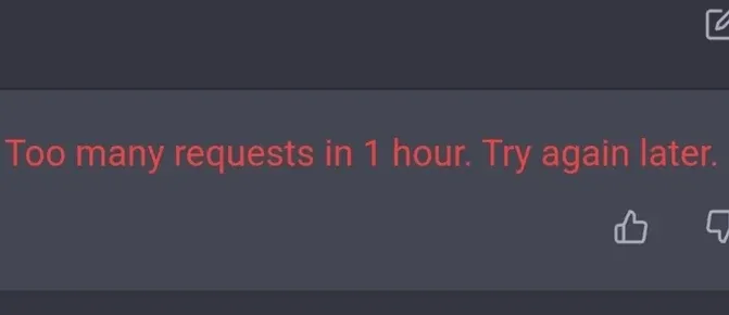 Too many requests in 1 hour. Try again later