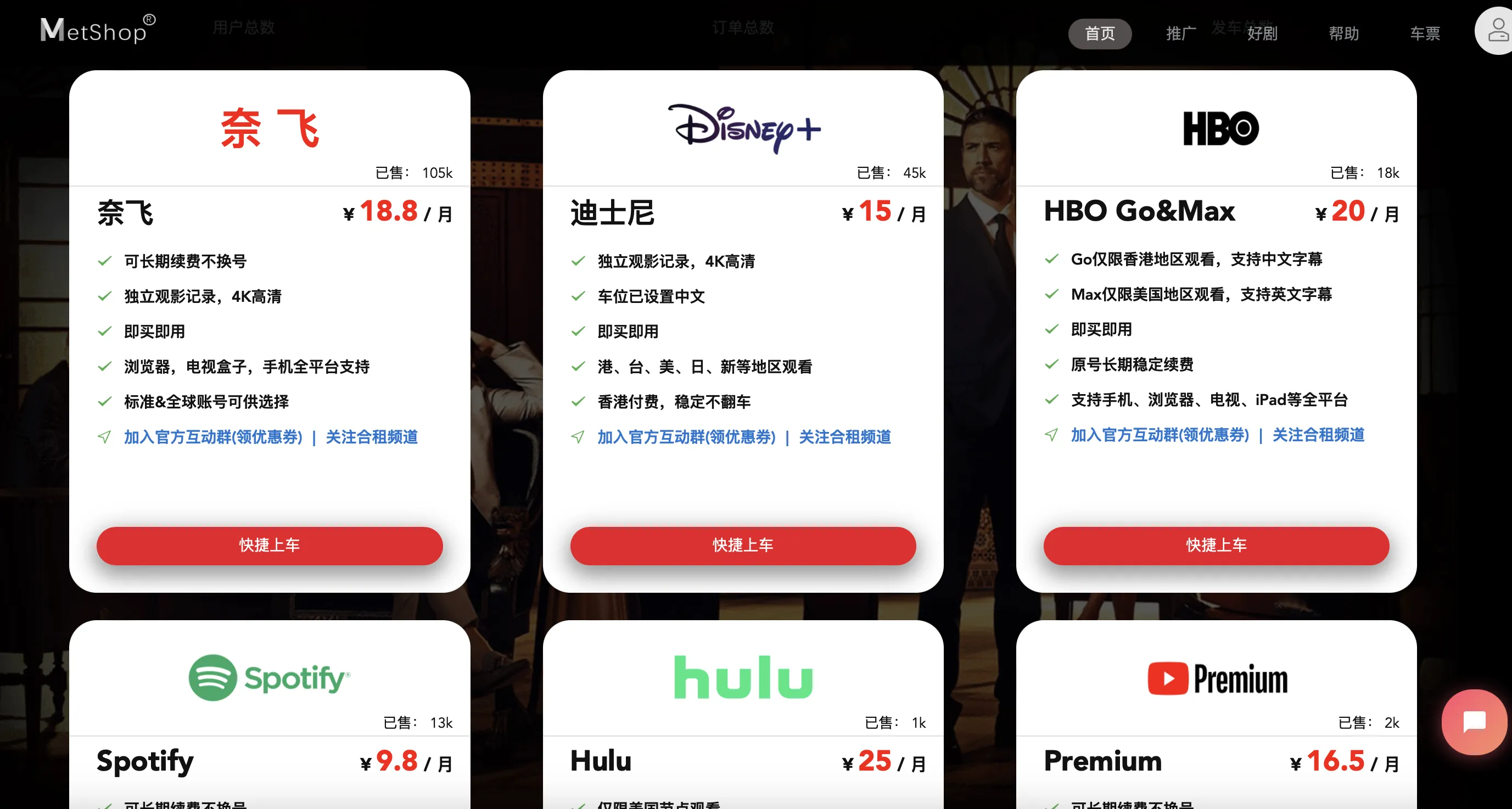 蜜糖商店产品页面